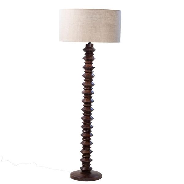 Giga Meubel - Vloerlamp Walnoot - 55cm - Hout - Tafellamp Alice