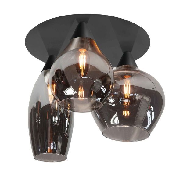 Plafondlamp Cambio zwart 3 lichts
