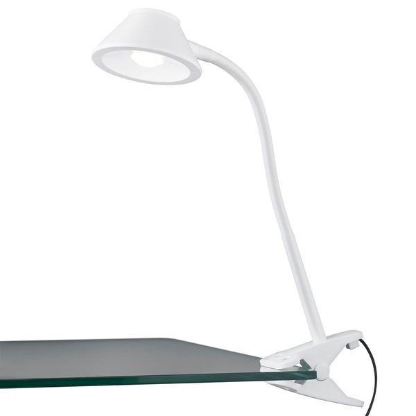 LED Klemlamp - Trion Berky - 3.5W - Warm Wit 3000K - Wit - Kunststof