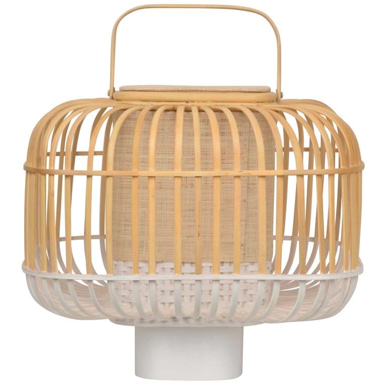 Forestier Bamboo square tafellamp small white 1 Forestier Bamboo square tafellamp small white