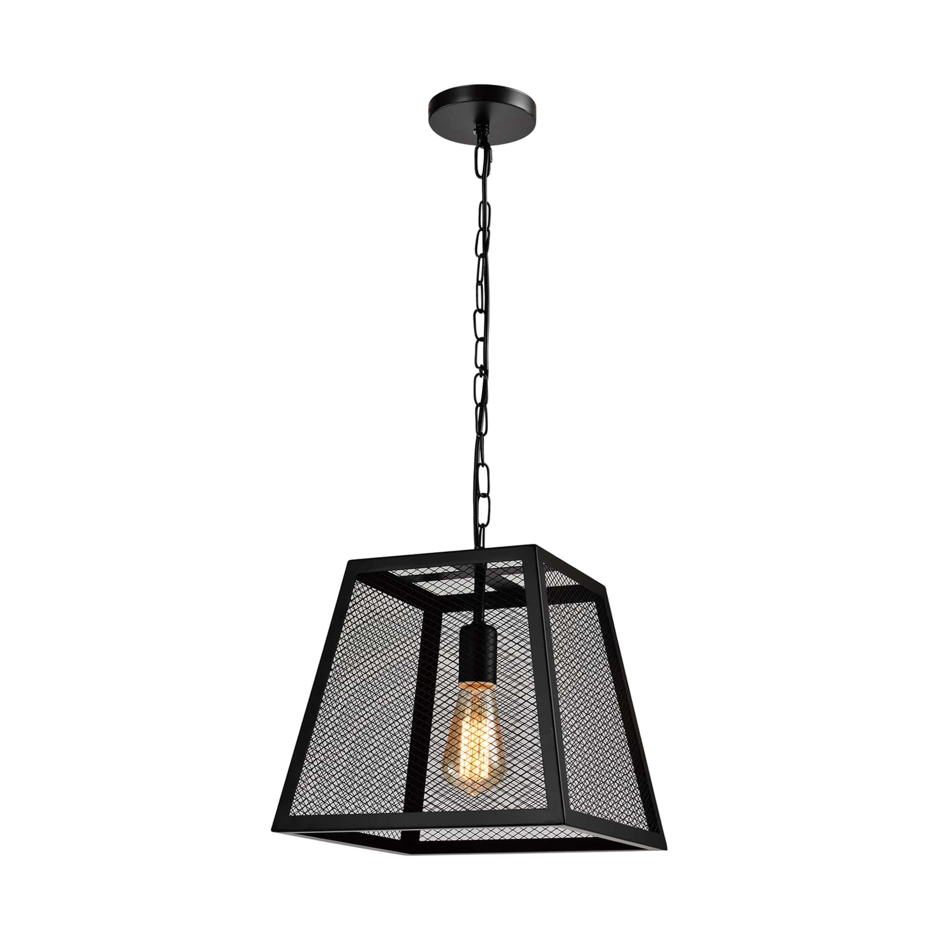 QUVIO Hanglamp landelijk - Vierkante kooi draadstaal - 30 x 30 x 27,5 cm 1 QUVIO Hanglamp landelijk - Vierkante kooi draadstaal - 30 x 30 x 27