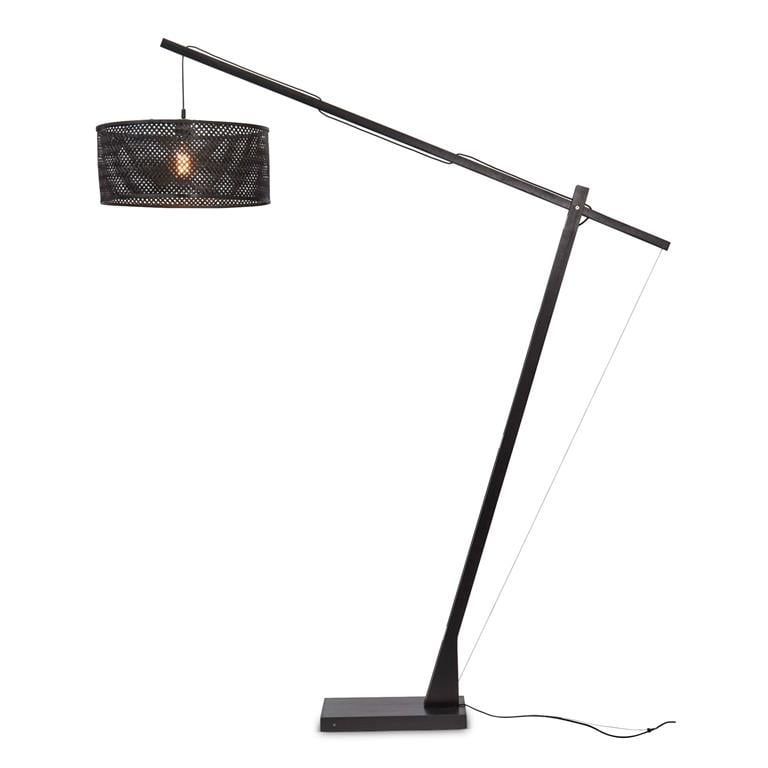 GOOD&MOJO Vloerlamp Java - Bamboe Zwart - 175x50x207cm 1 GOOD&MOJO Vloerlamp Java - Bamboe Zwart - 175x50x207cm