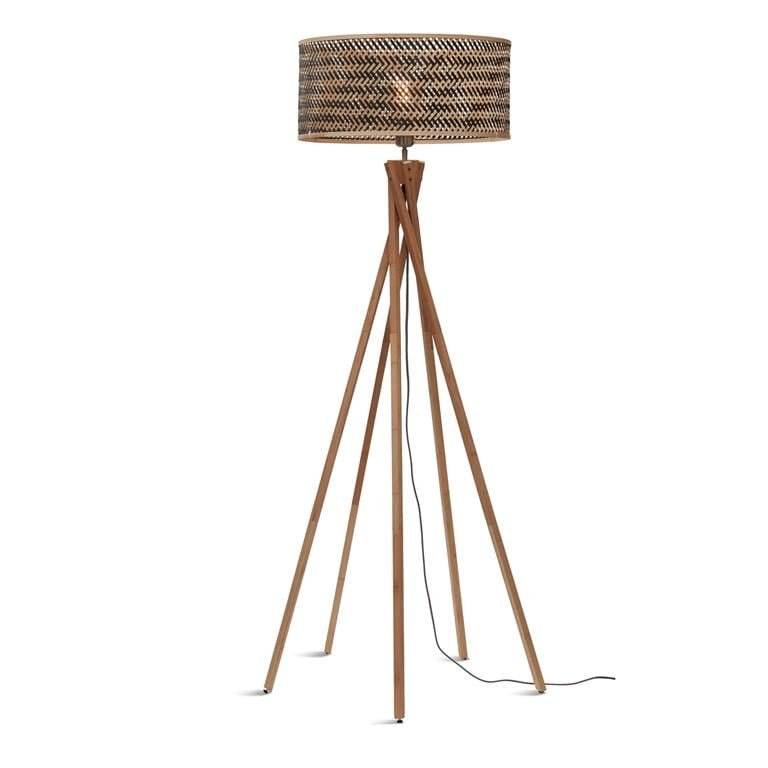 GOOD&MOJO Vloerlamp Java - Bamboe|Zwart - Ø50x146cm 1 GOOD&MOJO Vloerlamp Java - Bamboe|Zwart - Ø50x146cm