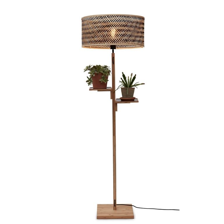 GOOD&MOJO Vloerlamp Java - Bamboe|Zwart - Ø50x158cm 1 GOOD&MOJO Vloerlamp Java - Bamboe|Zwart - Ø50x158cm