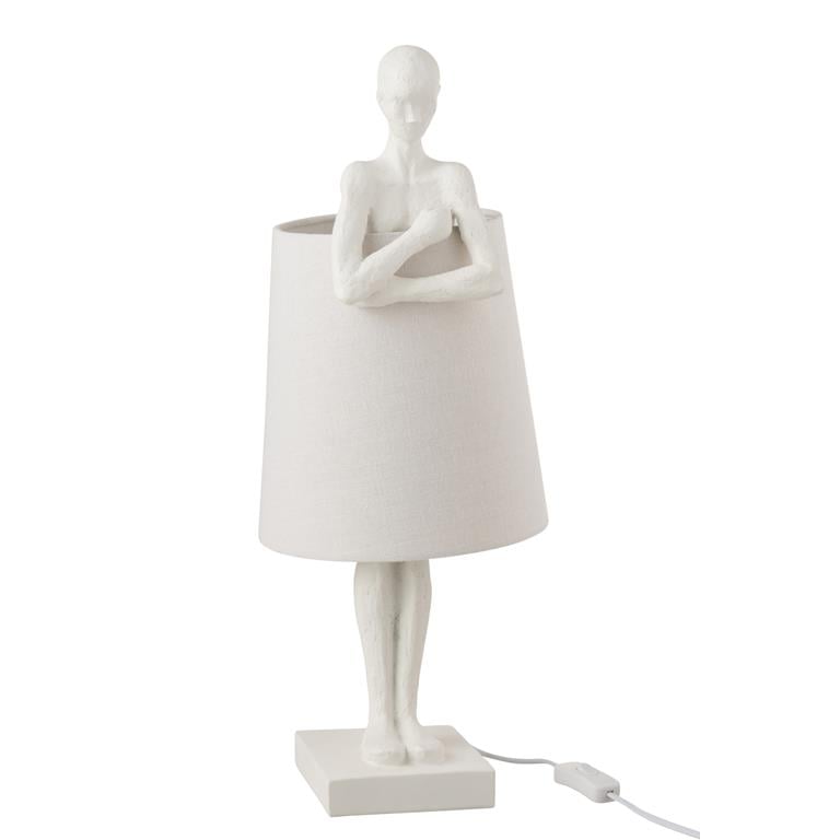 Lamp | Polyester | Wit | 27x18x (h)58 Cm 1 Lamp | Polyester | Wit | 27x18x (h)58 Cm