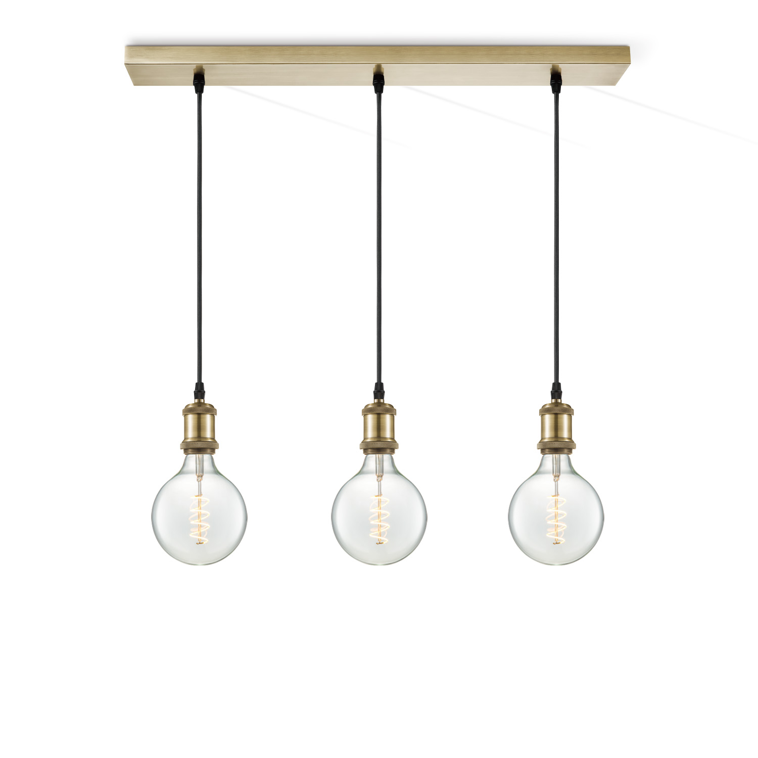 Light depot - hanglamp Vintage brons 3L Beam Spiral g125 - helder - Outlet 1 Light depot - hanglamp Vintage brons 3L Beam Spiral g125 - helder - Outlet