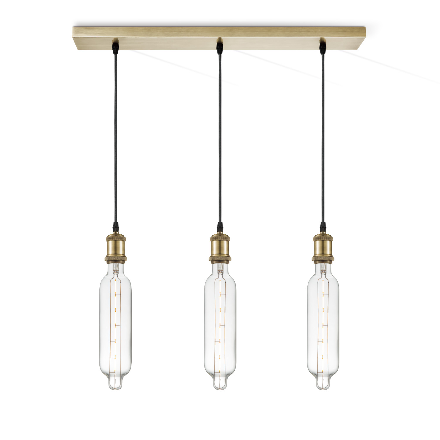 Light depot - hanglamp Vintage brons 3L Beam Tube - helder - Outlet 1 Light depot - hanglamp Vintage brons 3L Beam Tube - helder - Outlet