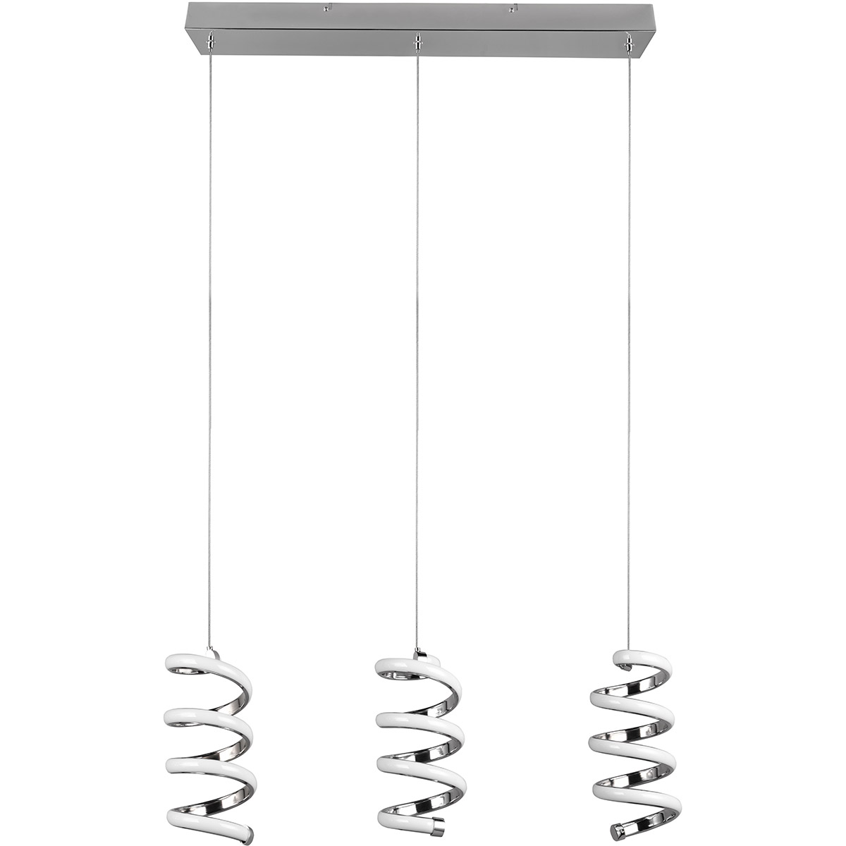 LED Hanglamp - Hangverlichting - Trion Lala - 8W - Natuurlijk Wit - 4000K - 3-lichts - Rechthoek - Chroom - Metaal 1 LED Hanglamp - Hangverlichting - Trion Lala - 8W - Natuurlijk Wit - 4000K - 3-lichts - Rechthoek - Chroom - Metaal