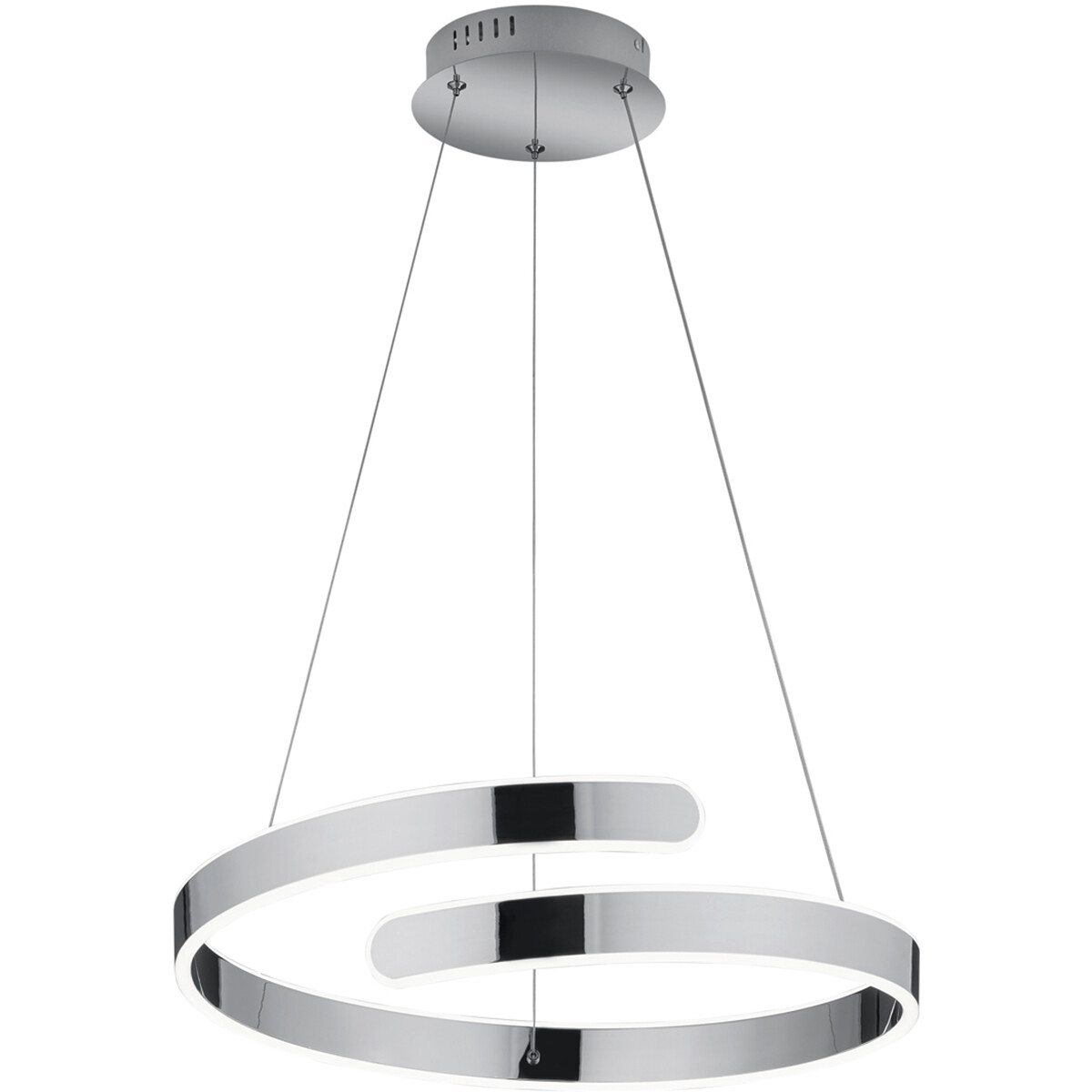 LED Hanglamp - Hangverlichting - Trion Prigon - 37W - Natuurlijk Wit 4000K - Dimbaar - Rond - Glans Chroom - Aluminium 1 LED Hanglamp - Hangverlichting - Trion Prigon - 37W - Natuurlijk Wit 4000K - Dimbaar - Rond - Glans Chroom - Aluminium