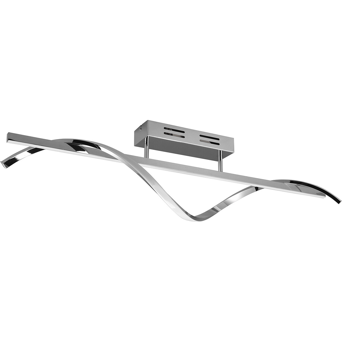 LED Plafondlamp - Plafondverlichting - Trion Annabel - 26W - Natuurlijk Wit 4000K - Dimbaar - Rechthoek - Glans Chroom - Metaal 1 LED Plafondlamp - Plafondverlichting - Trion Annabel - 26W - Natuurlijk Wit 4000K - Dimbaar - Rechthoek - Glans Chroom - Metaal