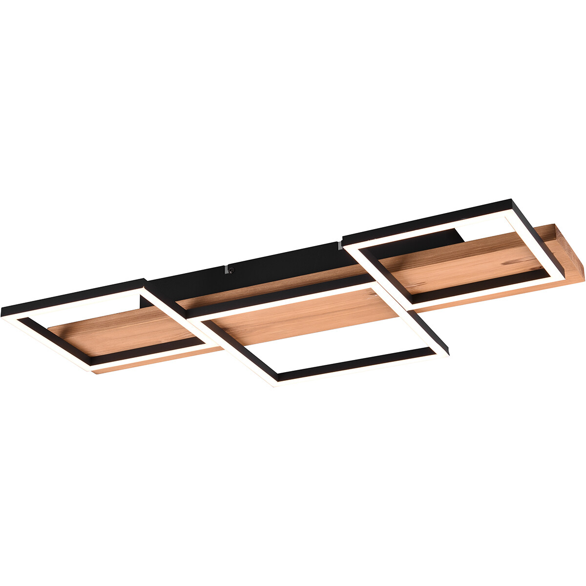 LED Plafondlamp - Plafondverlichting - Trion Harla - 30W - Warm Wit 3000K - Dimbaar - Rechthoek - Mat Zwart - Aluminium 1 LED Plafondlamp - Plafondverlichting - Trion Harla - 30W - Warm Wit 3000K - Dimbaar - Rechthoek - Mat Zwart - Aluminium