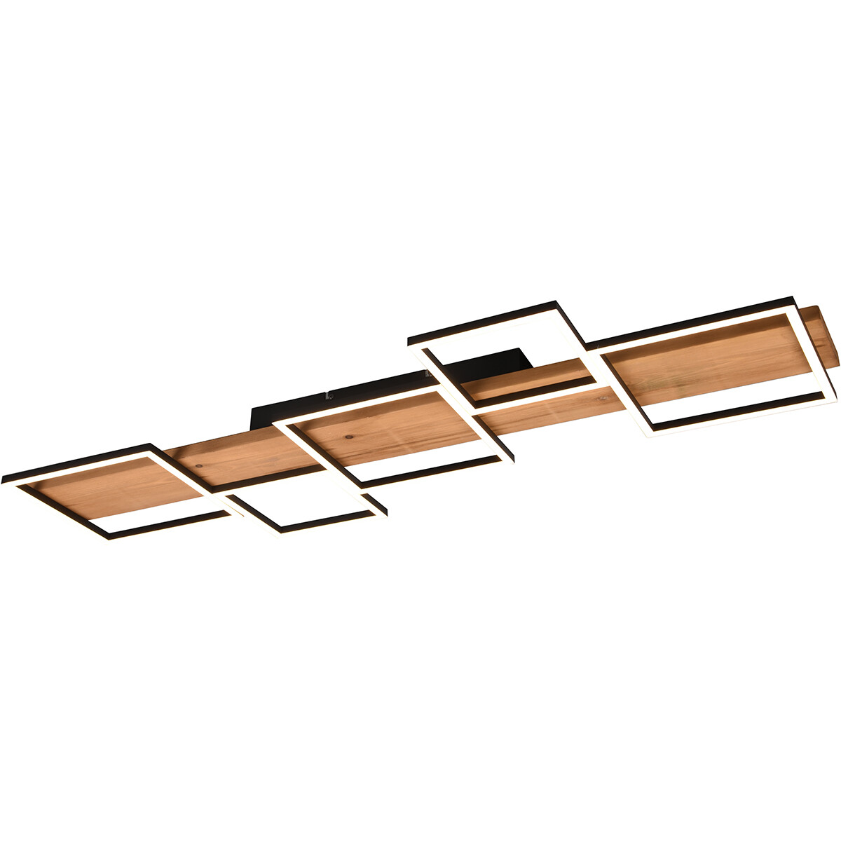 LED Plafondlamp - Plafondverlichting - Trion Harla - 42W - Warm Wit 3000K - Dimbaar - Rechthoek - Mat Zwart - Aluminium 1 LED Plafondlamp - Plafondverlichting - Trion Harla - 42W - Warm Wit 3000K - Dimbaar - Rechthoek - Mat Zwart - Aluminium