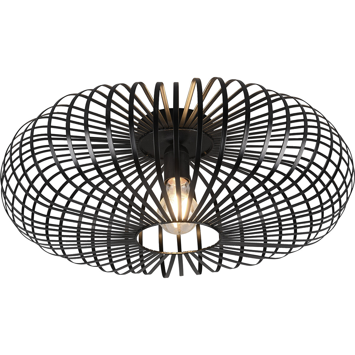 LED Plafondlamp - Plafondverlichting - Trion Johy - E27 Fitting - Rond - Industrieel - Mat Zwart - Aluminium - 50cm 1 LED Plafondlamp - Plafondverlichting - Trion Johy - E27 Fitting - Rond - Industrieel - Mat Zwart - Aluminium - 50cm