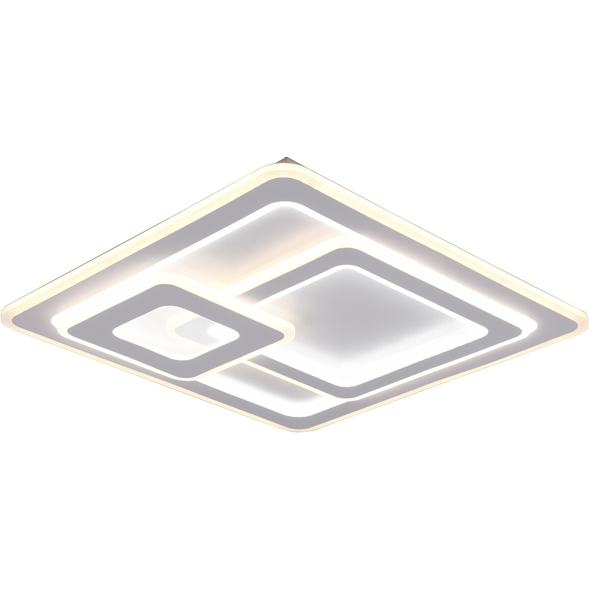 LED Plafondlamp - Plafondverlichting - Trion Mirna - 76W - Aanpasbare Kleur - Afstandsbediening - Dimbaar - Vierkant - Mat Wit - Aluminium 1 LED Plafondlamp - Plafondverlichting - Trion Mirna - 76W - Aanpasbare Kleur - Afstandsbediening - Dimbaar - Vierkant - Mat Wit - Aluminium