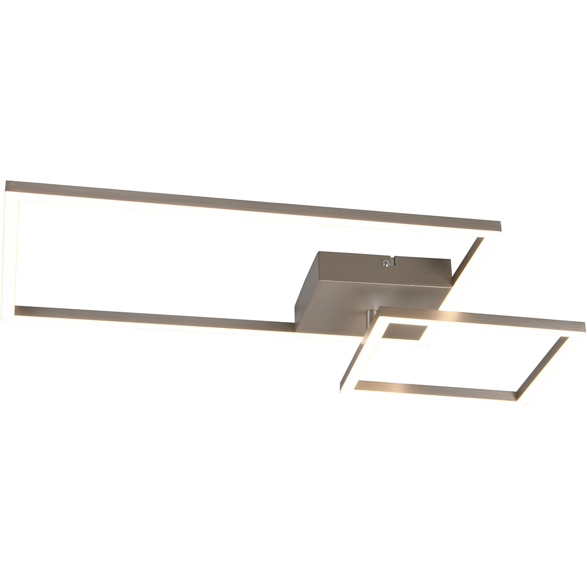 LED Plafondlamp - Plafondverlichting - Trion Pado - 25W - Warm Wit 3000K - Dimbaar - Rechthoek - Mat Nikkel - Aluminium 1 LED Plafondlamp - Plafondverlichting - Trion Pado - 25W - Warm Wit 3000K - Dimbaar - Rechthoek - Mat Nikkel - Aluminium