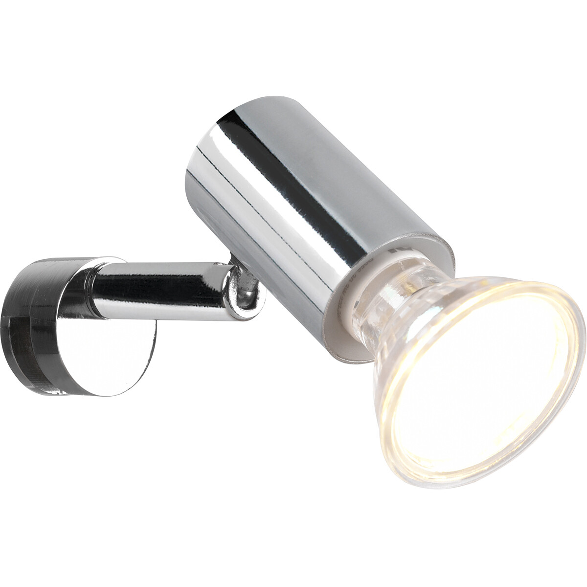 LED Wandlamp - Wandverlichting - Trion Loreno - GU10 Fitting - Spatwaterdicht IP44 - Rond - Glans Chroom - Aluminium 1 LED Wandlamp - Wandverlichting - Trion Loreno - GU10 Fitting - Spatwaterdicht IP44 - Rond - Glans Chroom - Aluminium